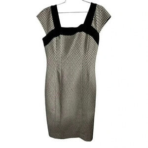 Anthropologie HD in Paris womens sleeveless dress size 10 with black dot texture